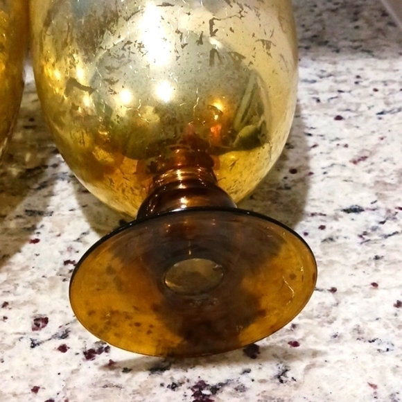 COPY - Two Plexiglass Gold and Brown Vases. - Picture 7 of 10